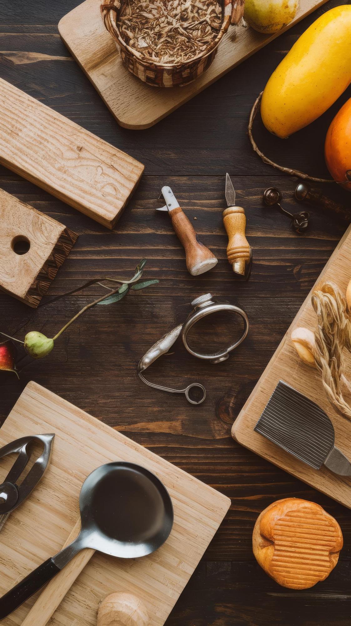 Stanza di cucina artigianale con attrezzi di qualità